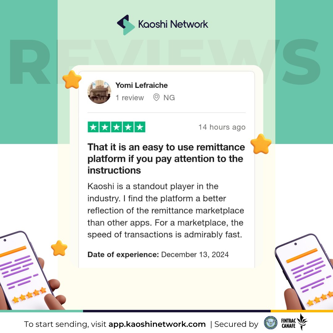 Experience lightning-fast transactions with Kaoshi Network 🚀! "As a standout player in the industry", we deliver unparalleled ease and speed. 

Visit kaoshinetwork.com now to upgrade your transactions. 

#Customerservice #Kaoshinetwork #TestimonialTuesday #Speed