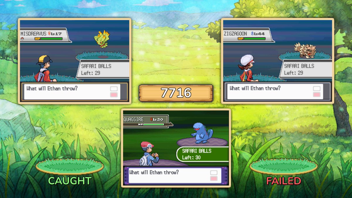 ecoin_art's tweet photo. My first shiny of #SafariWeek2025 is Misdreavus in HeartGold! She was caught :) https://t.co/BepcR4fuoV
