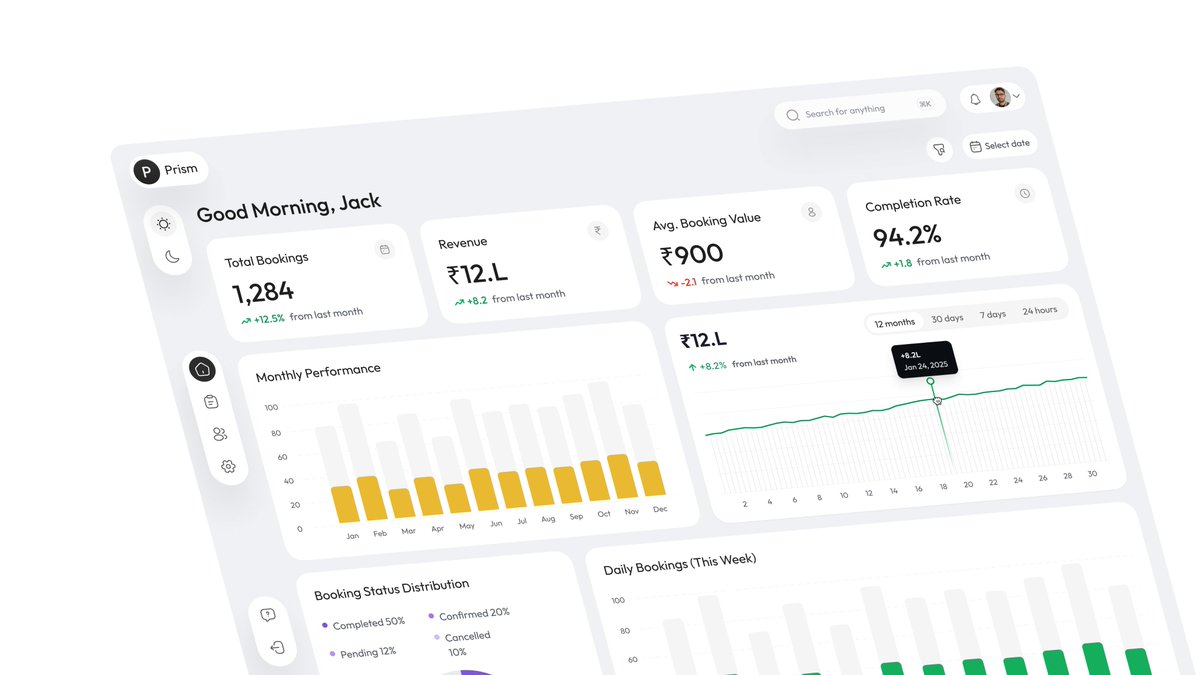 manjul_design's tweet image. ๐ Just designed an all-in-one dashboard for sports venue owners!
Effortless booking management ๐
Performance tracking ๐
Actionable insights ๐ก
Everything in one place ๐๏ธ
๐ Check it out & share your thoughts!
#UIDesign #DashboardDesign #UXCaseStudy #ProductDesign