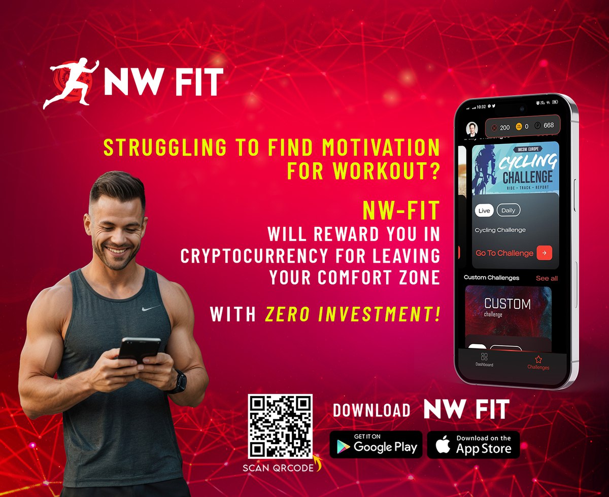 NinjaWOfficial's tweet photo. Struggling to find motivation for a workout? 🤯 We've got the solution! Introducing NW-FIT, the revolutionary fitness app that rewards you in cryptocurrency (NWT) for pushing your limits and leaving your comfort zone behind! 💸

No initial investment required! 🤑 

Just download NW-FIT now and start earning your way to a stronger, healthier you! 💪

👉 https://t.co/z3oe2OL6DC