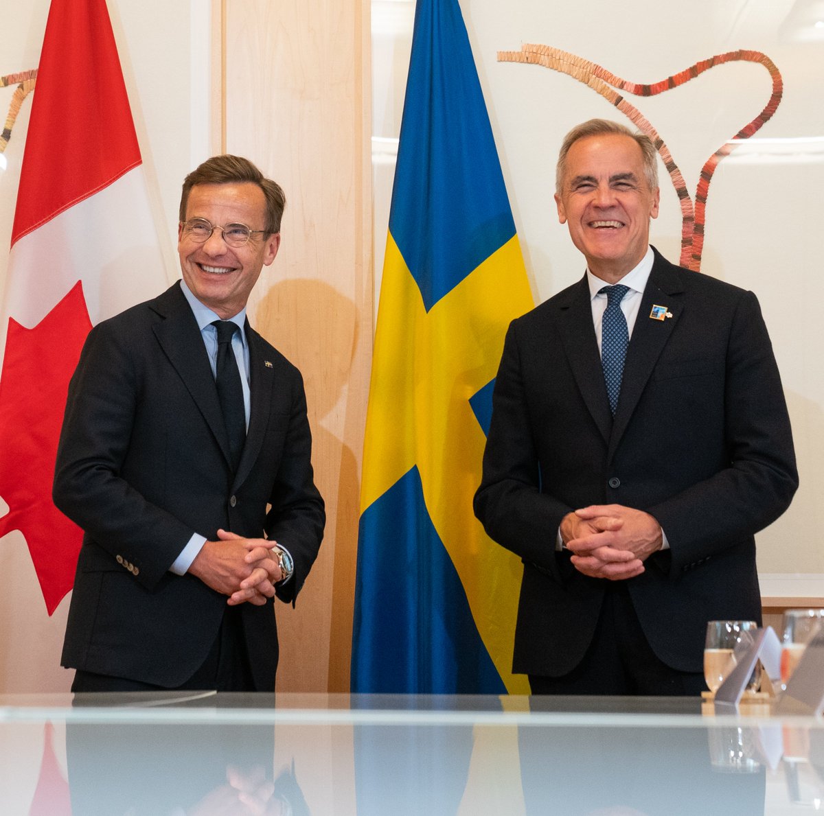 Great to see you, Prime Minister Kristersson.

Canada and Sweden are close friends and trusted Allies — and even stronger together at NATO.