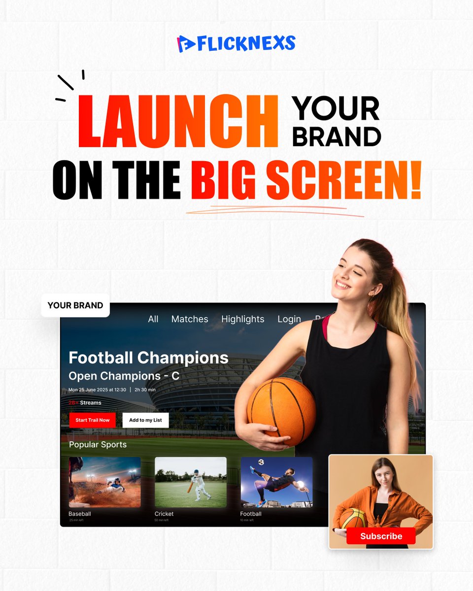 flicknexs's tweet photo. π Launch your brand on the BIG screen with Flicknexs!
Stream. Grow. Shine. π
π Visit us: https://t.co/UV9k8crT01
π Start your free trial now: https://t.co/DQ3I8CutSy
#Flicknexs #OTTPlatform #BigScreenLaunch #StreamBig #vod #ott #Platform https://t.co/YTruJjLX2n