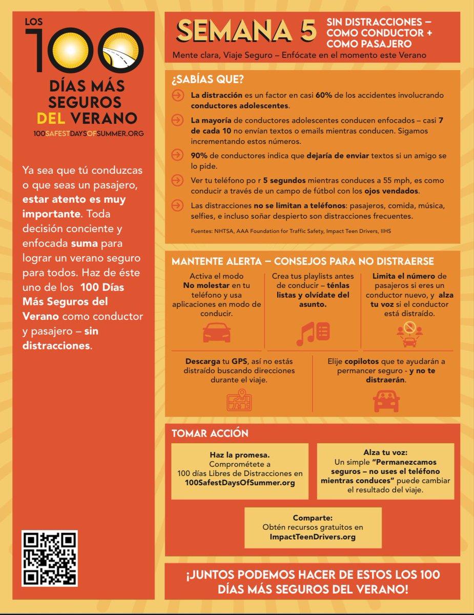 impactdrivers's tweet image. Week 5 of the #100SafestDaysOfSummer: Pinch & zoom or go to the link. This week we are focused on distraction-free driving and riding.
Post and tag us in your content!
100safestdaysofsummer.org/_files/ugd/4d9…
#100SafestDays #SlowDown #YouHaveThePower #enespañol
