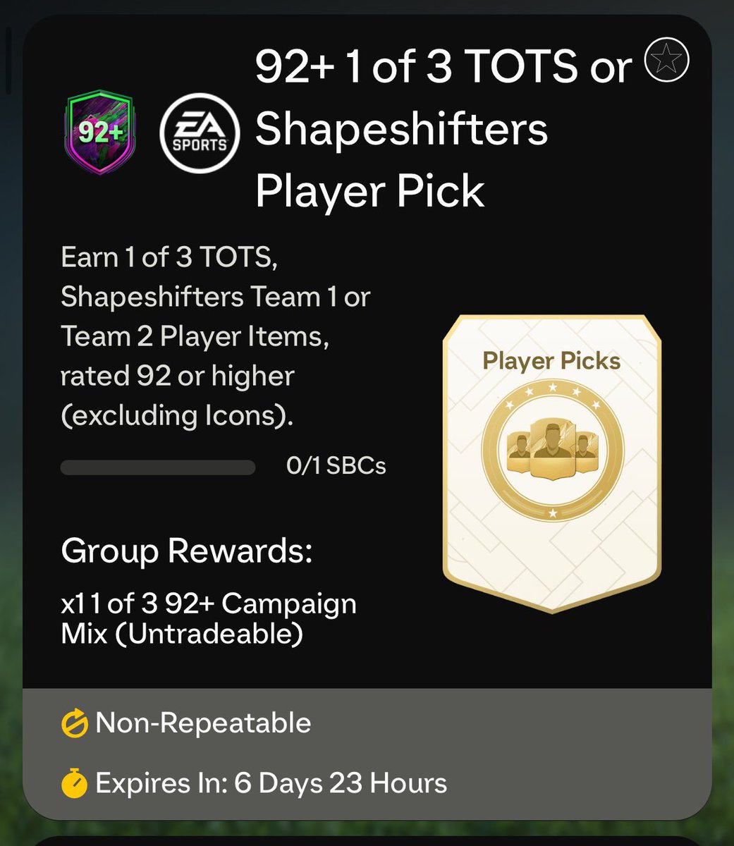 ترقية جديدة توفرت الآن 🚨

• تخيّرك بين 3 لاعبين موسم او شيب شيفتر +92 وتطلب ريت 87 + انفورم أو موسم ✅