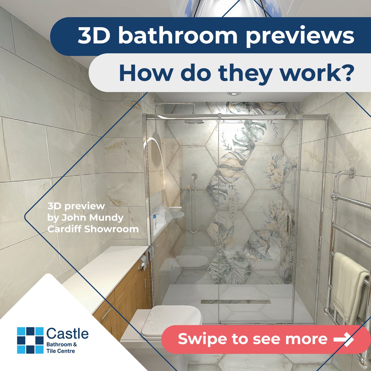 CastleShowroom's tweet photo. How do we bring your dream bathroom to life before touching a tool? Here’s how:

Book a free design consultation
Share your ideas 
We build a 3D preview
You tweak it to perfection
We handle the rest, no stress

Ready to start? https://t.co/IdG4XutwYo

#CastleBathroom #3DBathroom https://t.co/imY3aPJEHk