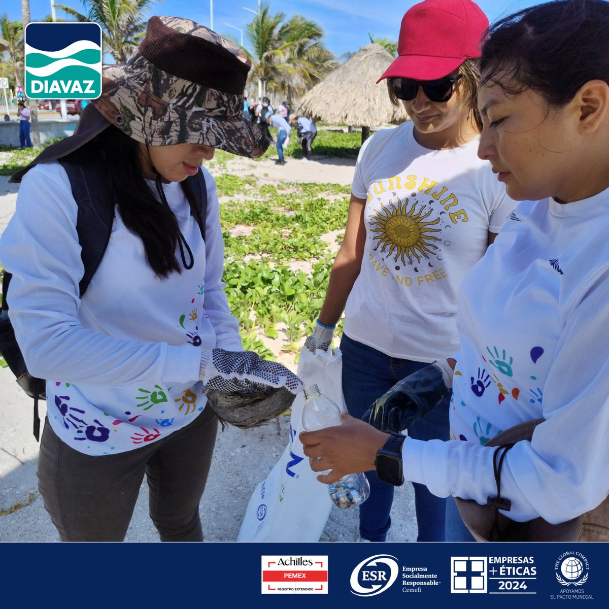 DiavazCS's tweet photo. 🧹🏖️ Participamos en el voluntariado de limpieza de playa norte en Ciudad del Carmen, promovida por la Facultad de Ingeniería y Arquitectura de la @UNACAR el pasado sábado 14 de junio.

#somosDIAVAZ #voluntariado #sostenibilidad #biodiversidadmarina https://t.co/6FOwVuVqmr