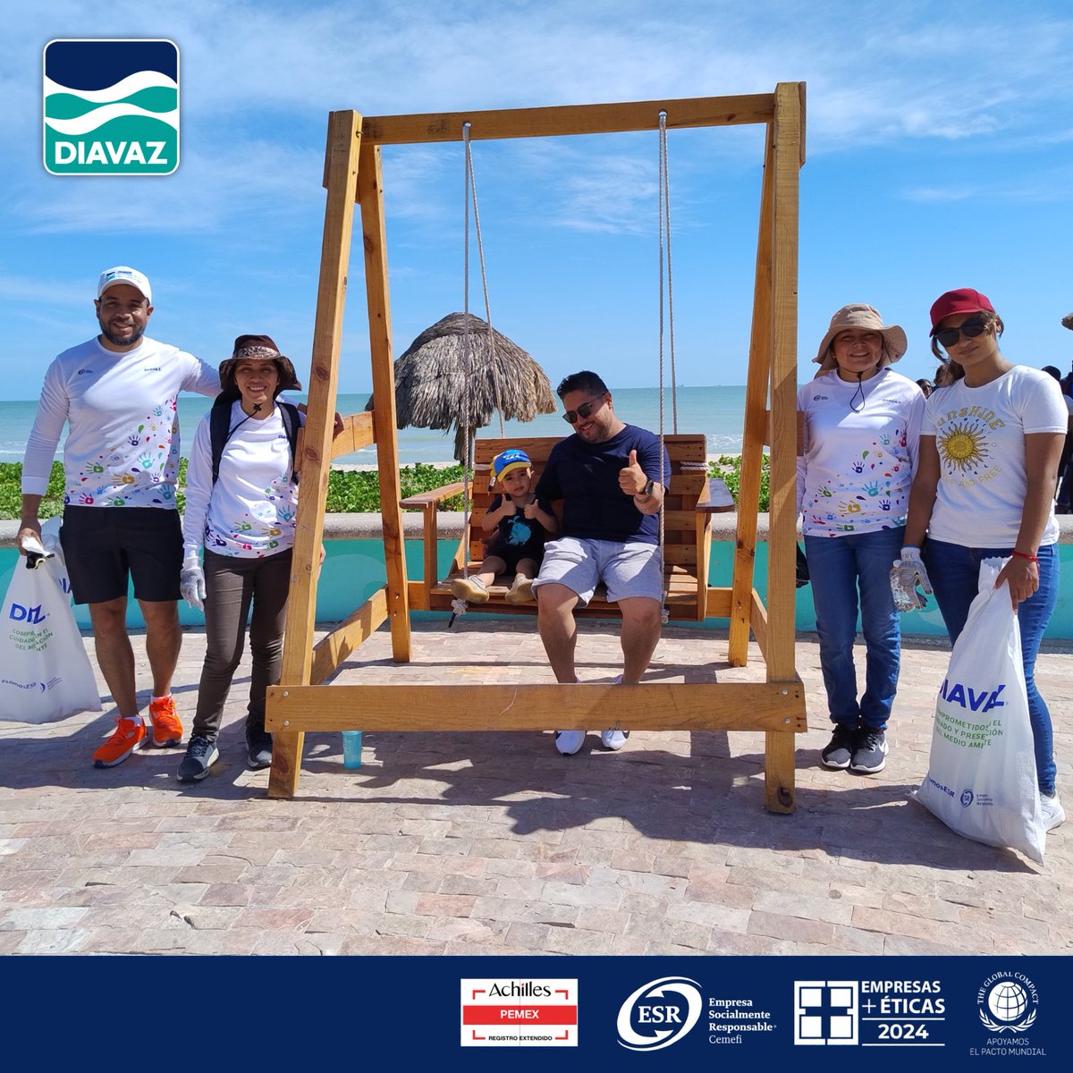 DiavazCS's tweet photo. 🧹🏖️ Participamos en el voluntariado de limpieza de playa norte en Ciudad del Carmen, promovida por la Facultad de Ingeniería y Arquitectura de la @UNACAR el pasado sábado 14 de junio.

#somosDIAVAZ #voluntariado #sostenibilidad #biodiversidadmarina https://t.co/6FOwVuVqmr