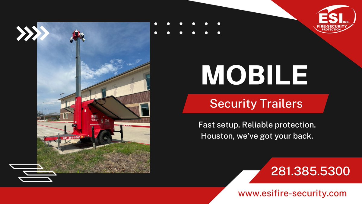 esifire's tweet image. 📍 New Deployment in Houston!
Another site secured with our state-of-the-art Mobile Security Trailer — fully equipped with high-definition cameras, AI-powered monitoring, and rapid response features. #HoustonSecurity #MobileSecurityTrailer #ESIFireAndSecurity #SiteProtection