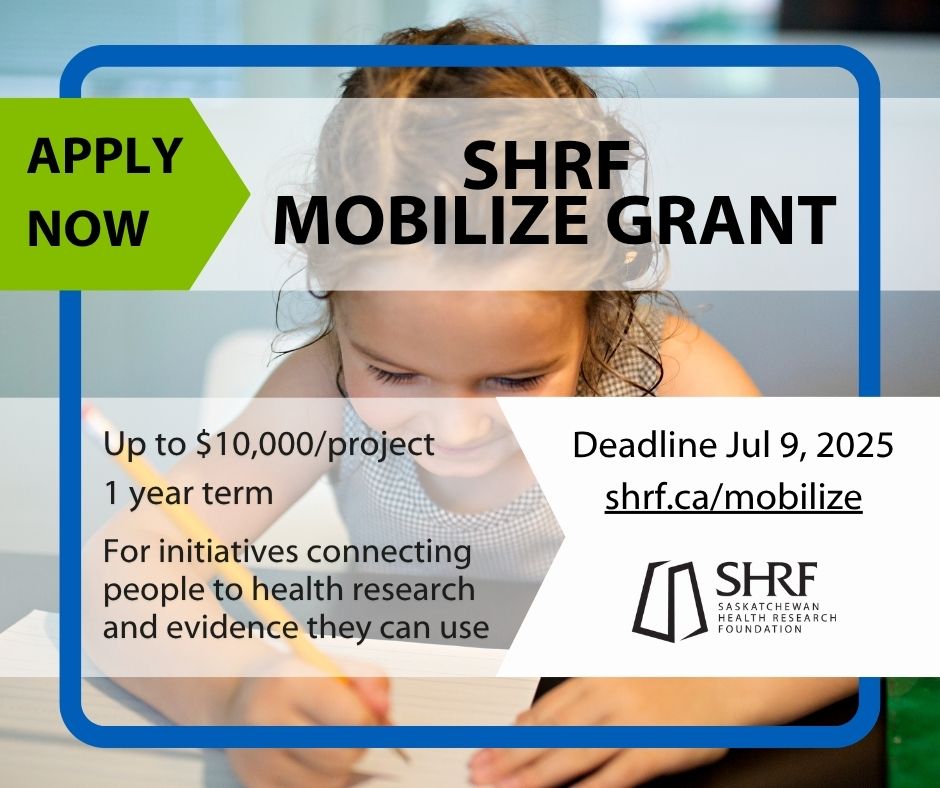⌛ Application Reminder: The deadline for SHRF Mobilize Grant Call 1 is July 9, 2025. 

Open to researchers and non-profits sharing evidence-based knowledge in practical forms.

Learn more at: shrf.ca/mobilize

#ResearchThatMatters #SHRFconnections