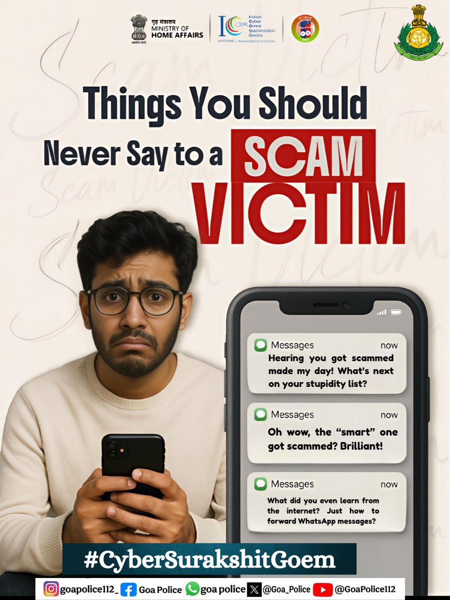 Falling victim to a scam is not foolishness. It can happen to anyone.
And mocking someone doesn’t make you smart but it makes you part of the problem.

Cybercrime is a serious issue, and our attitude toward victims should reflect that.

✋ Support them, don’t shame them.
📞
