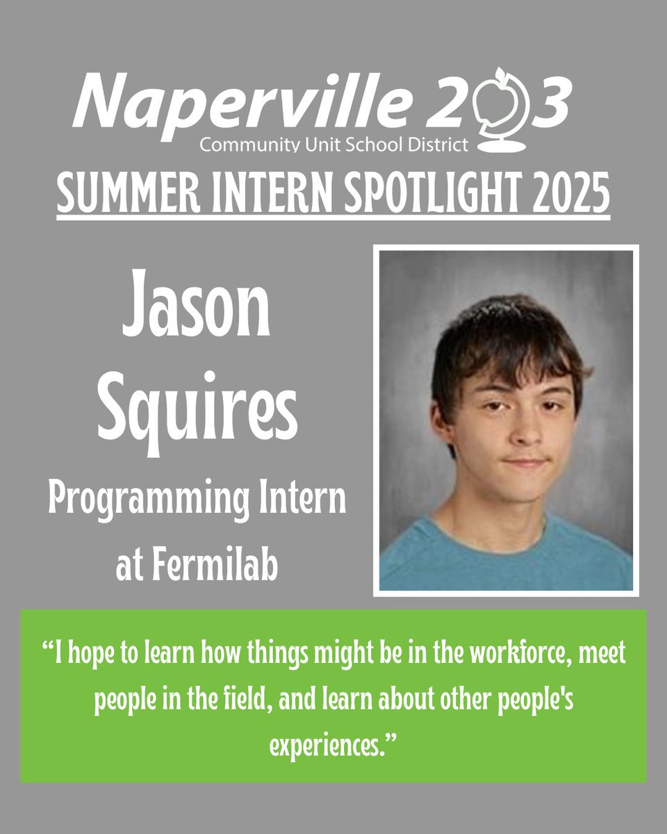 🚀 Meet Jason, our programming intern at Fermilab! He’s diving into the workforce, eager to learn and connect with experts in the field. #Elevate203