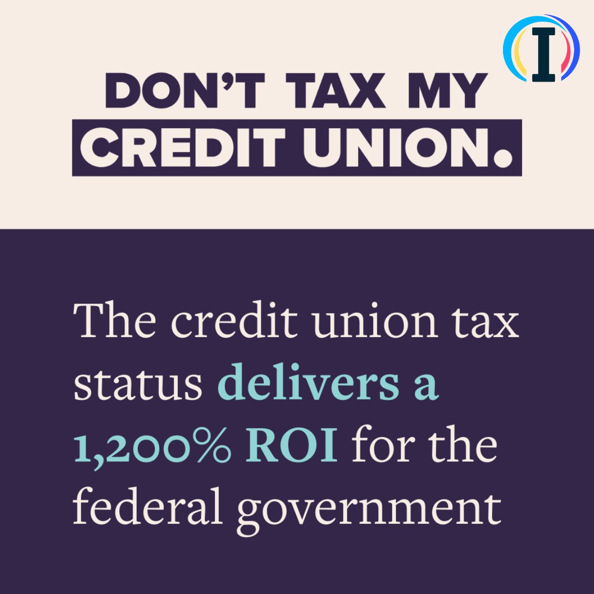 #CreditUnions give back more than they take — generating a 1,200% ROI for the federal government. 📈 That's why it's critical to protect our tax status. 💪
Make your voice heard: Tell your U.S. Senators not to tax CUs. 👉 ow.ly/OTmM50WeYrZ.
#DontTaxMyCreditUnion