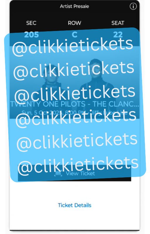 clikkietickets's tweet photo. - BRISTOW VA 10/5
- 3 SEC 205 Seat tickets
- $146 each
- dm @Barl103 to purchase 
#twentyonepilots #breachtour #breachbristow https://t.co/L2RTZYoIhX