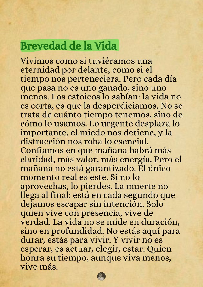 La vida no se mide en duración, sino en profundidad.