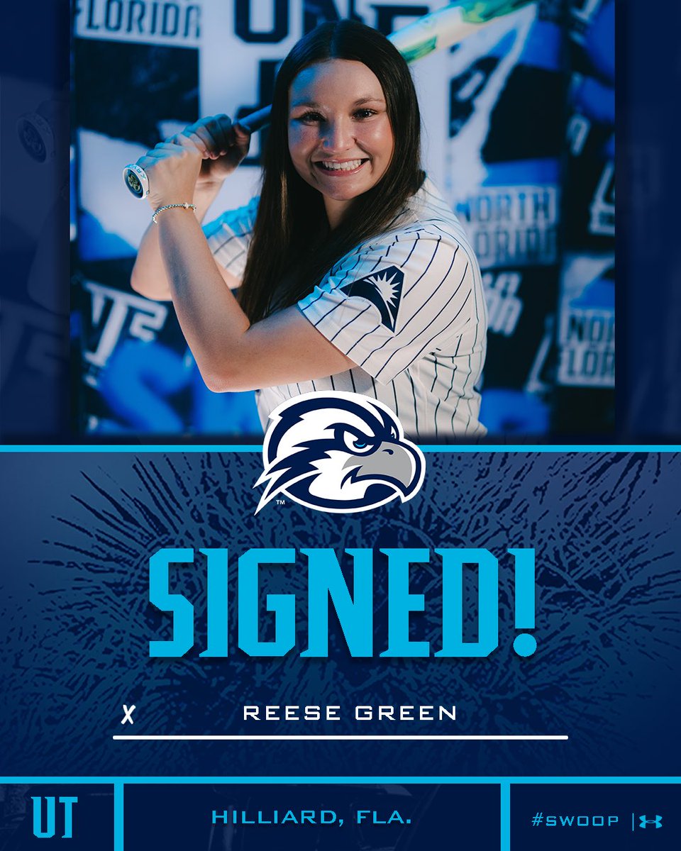 UNF Softball (@ospreysb) on Twitter photo Welcome back to the First Coast, Reese!
• Sophomore utility player
• Hilliard, Fla.
• Transferring from Troy
• Accumulated .494 BA in high school
#SWOOP Welcome back to the First Coast, Reese!
• Sophomore utility player
• Hilliard, Fla.
• Transferring from Troy
• Accumulated .494 BA in high school
#SWOOP