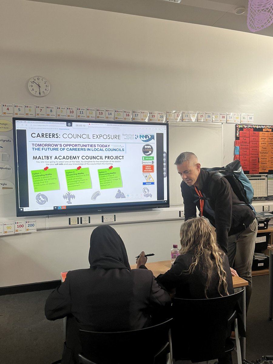 Year 8 Careers: Council Exposure Session 
Period 1 today, all of Year 8 had a session exploring different jobs and roles in the council, Rotherham’s second biggest employer. 
Our Maltby Academy Enterprise Advisor, Andy Noble Officer is at RMBC and Claire Moseley lead the session.