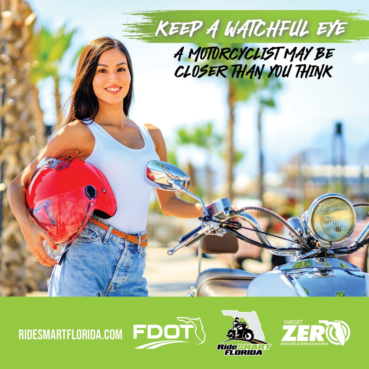 MyFDOT_Miami's tweet image. 🚘Drivers, check twice!
🏍️Motorcycles may be closer than they appear.
🔔Stay alert. Share the road.🛣️
➡️ridesmartflorida.com

#RideSmartFL #LetsGetEveryoneHome