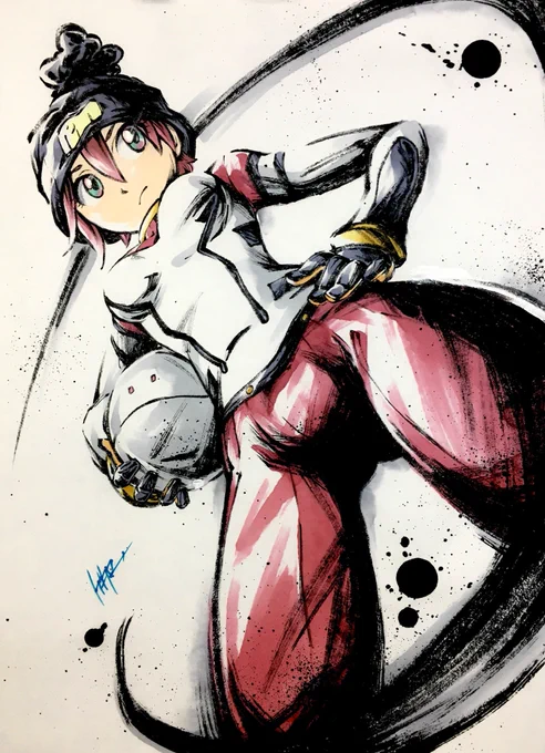 墨絵 機動戦士Gundam GQuuuuuuX #GQuuuuuuX #ジークアクス #墨絵