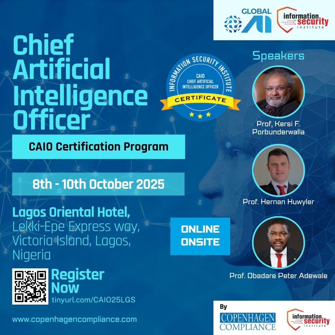 DigitalEncode's tweet image. Register To Attend The Chief Artificial Intelligence Officer (CAIO) Training Program
In today’s fast-evolving digital world, AI leadership is no longer optional and this is why we are proud to introduce the globally recognized CAIO Training Program, led by the renowned AI…