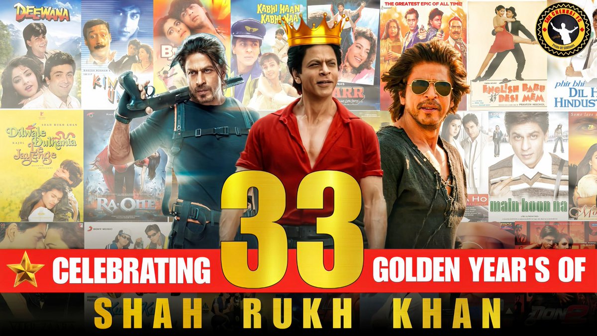 Ruling our hearts since 1992! ❤️👑

That one #SRK movie which is your all-time favourite _______ 💬

33 YEARS OF MEGASTAR SRK
#33YearsOfSRKInBollywood #33YearsOfSRK #ShahRukhKhan