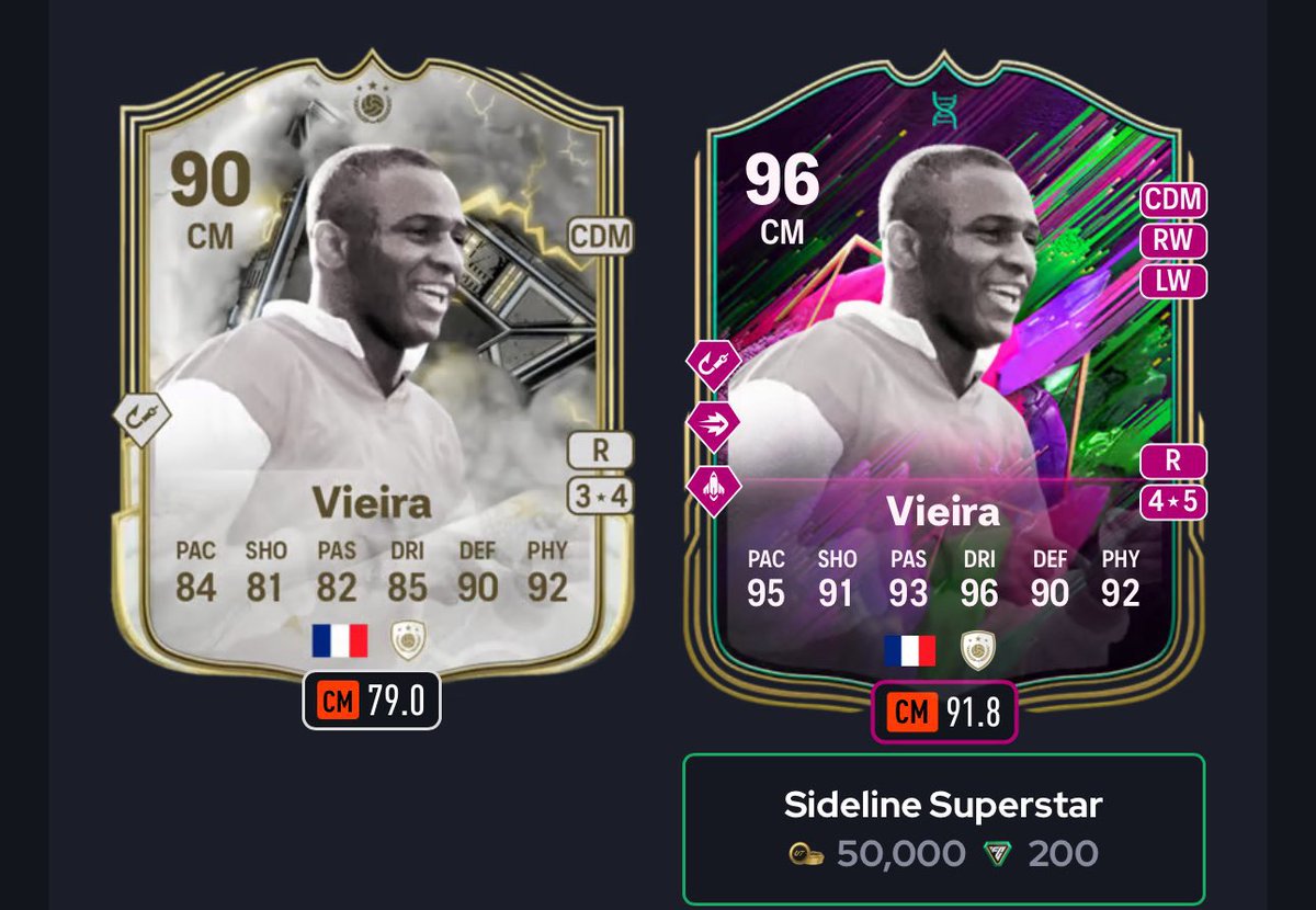 فييرا يتطور من جديد يا اخوان 🤯🤯🤯🤯

تطويرة جديدة للـ CM توفرت الآن وخياراتها كثير 🥶🥶

تعطي مركز RW وتعطي +20 للسرعة 🔥😰!!

+20 في الهدوء، رد الفعل، الرشاقة والتوازن 🥶

تعطي كويك ستيب وتيكنيكال ذهبية 🤯