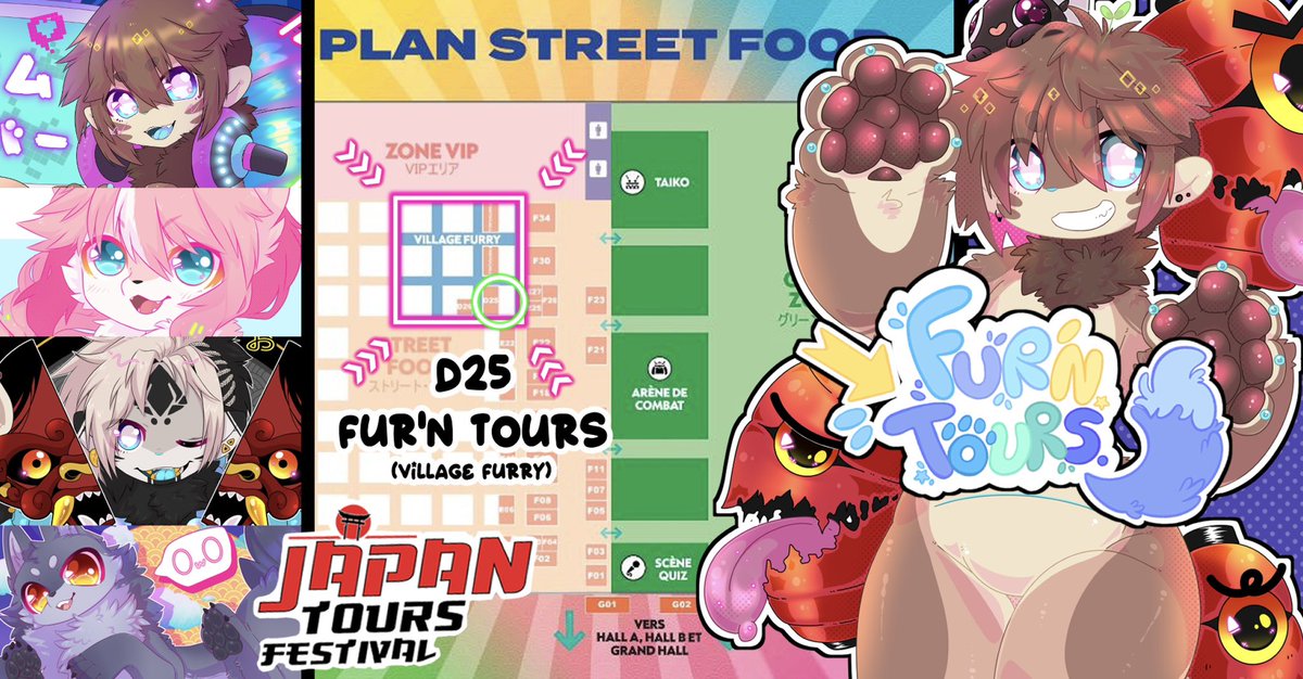 EkihNox's tweet image. Retrouvez-moi au Japan Tours Festival de Vendredi jusqu'à Dimanche ! (Du 27 au 29 ! ) sur le stand D25 dans le Village Furry ! (en extérieur, a coté du miam-miam) avec l'association @furbar_tours !