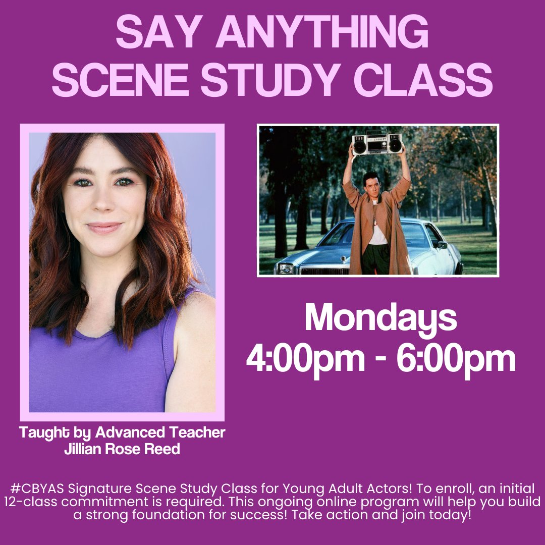 CynthiaBain's tweet photo. 🌟Next up in our #CBYAS Class Series – Young Adults!🌟#CBYAS Signature Scene Study Class for Young Adult Actors! To enroll, an initial 12-class commitment is required. This ongoing online program will help you build a strong foundation for success! Take action and join today! https://t.co/vzMxcFNLzZ