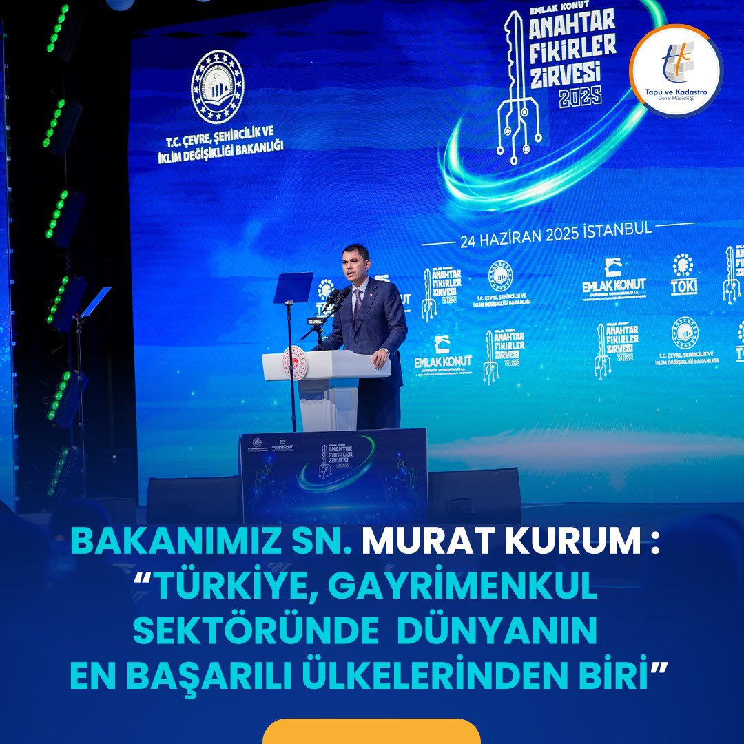 Tapu ve Kadastro Genel Müdürümüz Sayın Hakan Gedikli, Çevre, Şehircilik ve İklim Değişikliği Bakanımız Sayın Murat Kurum ile birlikte İstanbul’da düzenlenen Emlak Konut Anahtar Fikirler Zirvesi’ne katıldı.

Girişimcilik, inovasyon ve yapay zekâ temelli akıllı şehircilik