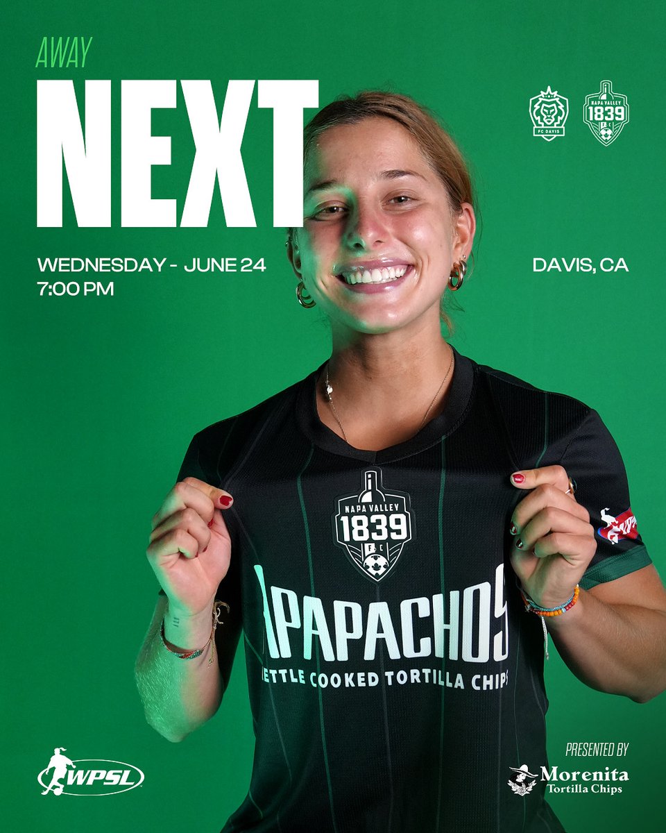 Midweek road trip for our women’s team tomorrow as they take on Davis! 💚💪🏽

#NV1839FC || #VamosNapa