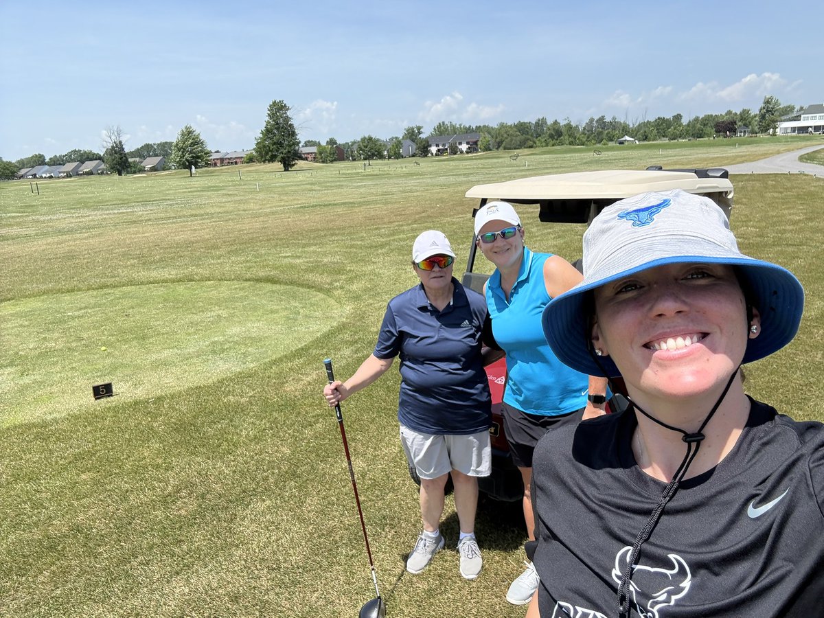 Kristen Sharkey (@ksharkey25) on Twitter photo First practice ✅ now hitting the links with our great friend Kristin and <a href="/UBwomenshoops/">Buffalo Women's Basketball</a> fan! First practice ✅ now hitting the links with our great friend Kristin and <a href="/UBwomenshoops/">Buffalo Women's Basketball</a> fan!