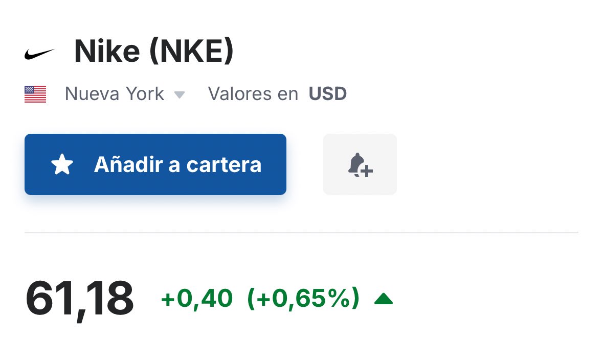 Hay que llevarla en cartera #NIKE | $NKE objetivo primario 94 dólares, objetivo final 300 dólares.

El jueves tendremos resultados, primeros signos del turnaround y ya descontados.