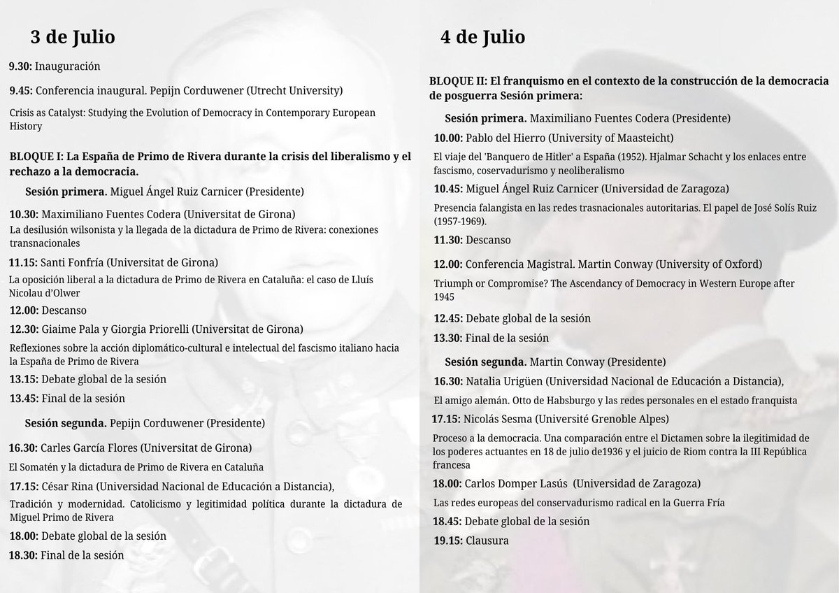 Los días 3 y 4 de julio nuestro proyecto celebra su congreso final: 𝗟𝗼𝘀 𝗰𝗼𝗻𝘁𝗲𝗻𝗶𝗱𝗼𝘀 𝗱𝗲 𝗹𝗮 𝗱𝗲𝗺𝗼𝗰𝗿𝗮𝗰𝗶𝗮 𝘆 𝘀𝘂𝘀 𝗮𝗺𝗲𝗻𝗮𝘇𝗮𝘀 𝗲𝗻 𝗲𝗹 𝘀𝗶𝗴𝗹𝗼 𝗫𝗫 en el Aula Magna de <a href="/FacultadFiloZgz/">Facultad de Filosofía y Letras de Zaragoza</a> de <a href="/unizar/">Universidad Zaragoza</a>

📅 3-4 junio 2025
📍 Aula Magna, Filosofía y Letras