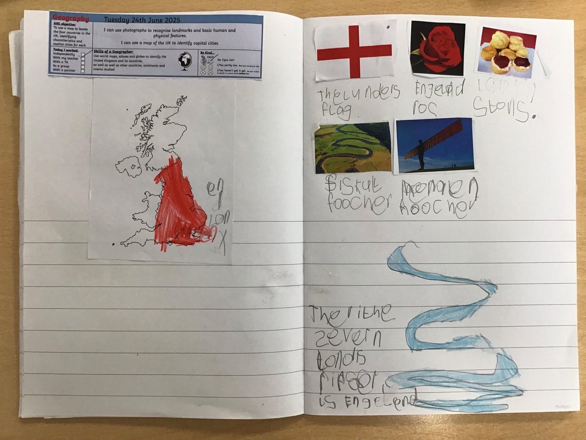 Year1Allenton's tweet photo. It’s been an exciting day in Year 1! We learned all about England, including different physical and human features as well as trying scones 🏴󠁧󠁢󠁥󠁮󠁧󠁿 https://t.co/EnrCrOonvY