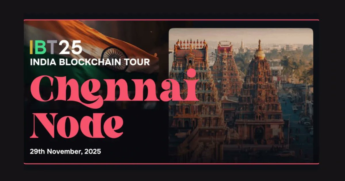 Olivia1492368's tweet photo. India #Blockchain Tour – Chennai Node brings together builders, investors, and curious minds. 

Dive into real talk with founders, explore #Web3 ideas, get perks like merch &amp; airdrops, and see where India’s #crypto scene is headed.
#coinpedievents

https://t.co/cCiDg3MXHz https://t.co/MPgmHvJMAf
