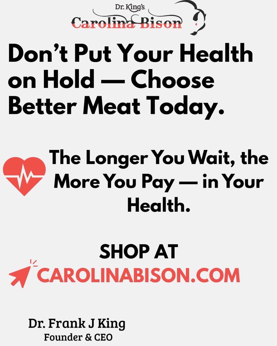 carolinabison's tweet photo. The price of “cheap food” is higher than you think. ⠀ 📉 Chronic illness. 🌍 Environmental damage. 🐄 Animal cruelty.
✨ It’s time to raise the standard — with Carolina Bison: 100% grass-fed, naturally raised, and rooted in rare prehistoric genetics.

#carolinabison #bison https://t.co/hjbRuFyiO3