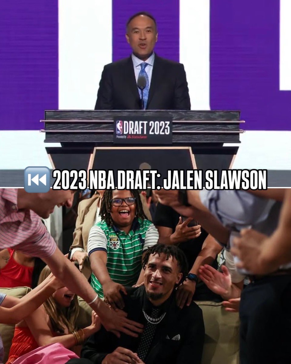 OsceolaMagic's tweet photo. the night hoop dreams become reality 🪄

throwback to June 22, 2023, when @jalenslawson was selected with the 54th overall pick in the 2023 NBA Draft ✨ https://t.co/nJDsTtaVm3