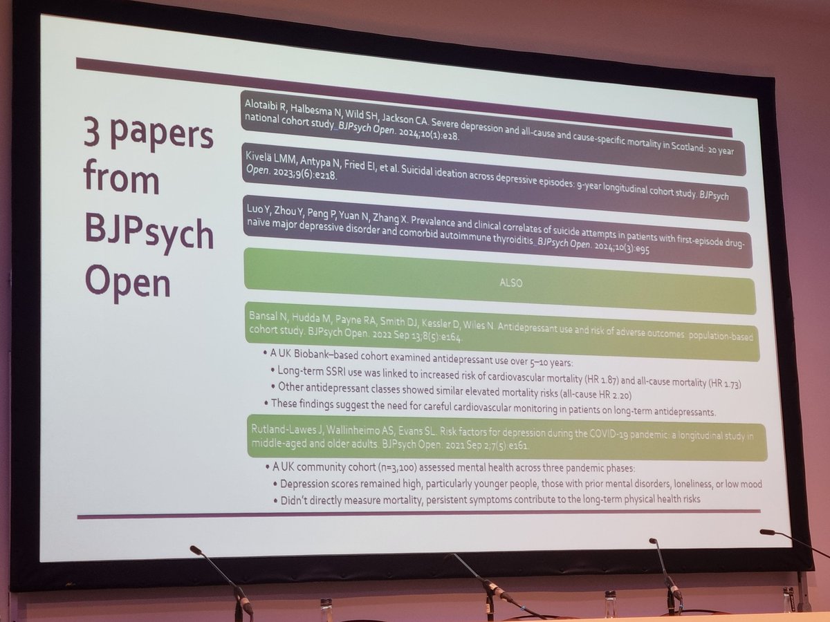 <a href="/CambUP_Psych/">Cambridge UP - Psychology & Psychiatry</a> <a href="/rcpsych/">Royal College of Psychiatrists</a> Now we have <a href="/annedohertypsy/">Anne Doherty</a> #BJPOpen editorial board members and author - sharing insights on depression and mortality published in the journal. The mechanisms are multifactorial- behavioural and biological changes. We'll hear about papers that address these issues.