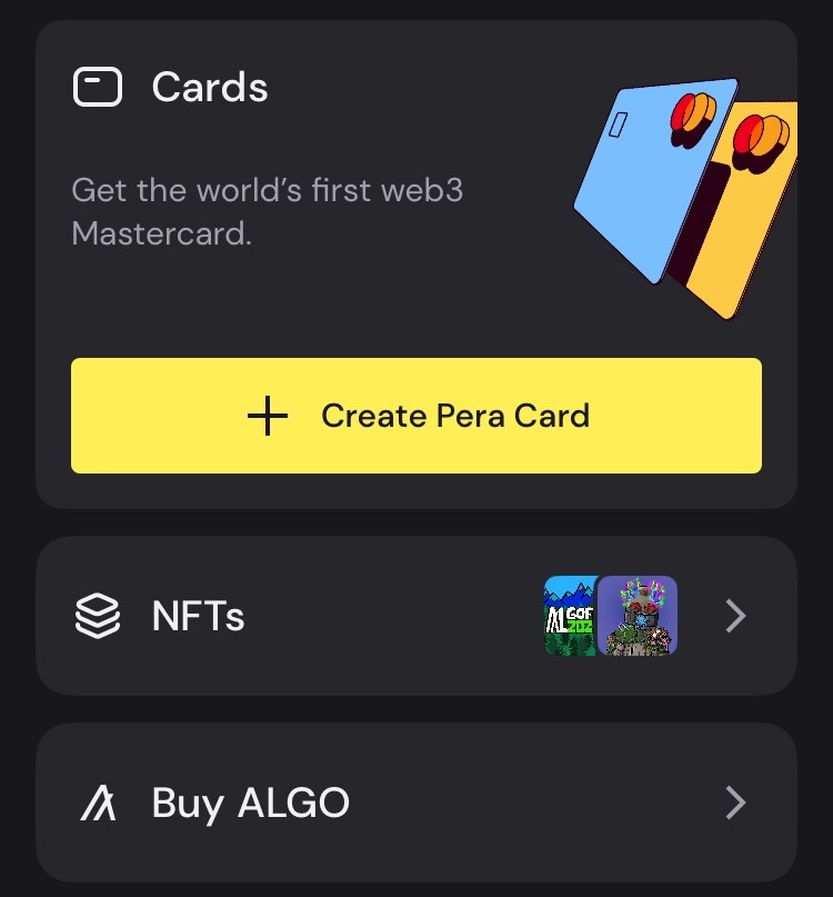PeraAlgoWallet's tweet image. iOS 6.1.0 is now available!
New in this update:
🔸 Redesigned bottom nav (Account & Portfolio)
🔸 New menu button
🔸 Easier access to Pera Card & NFTs
Android Soon ™️