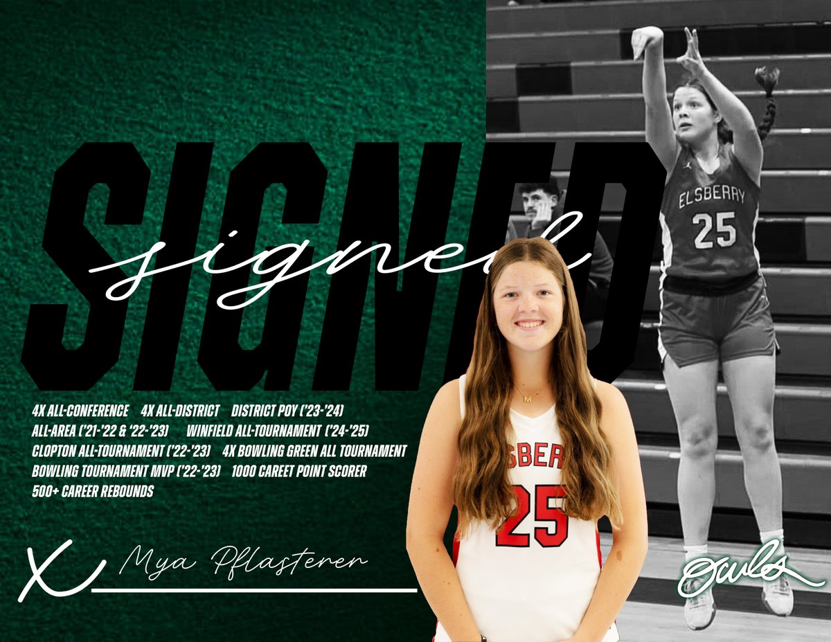 William Woods Women's Basketball (@wwuowlswbb) on Twitter photo Coming from Elsberry High School, help us welcome freshman, Mya Pflasterer!
๐๏ธ SIGNED
๐ฆ#hootyhoot
<a href="/MyaPflasterer/">Mya Pflasterer</a> Coming from Elsberry High School, help us welcome freshman, Mya Pflasterer!
๐๏ธ SIGNED
๐ฆ#hootyhoot
<a href="/MyaPflasterer/">Mya Pflasterer</a>