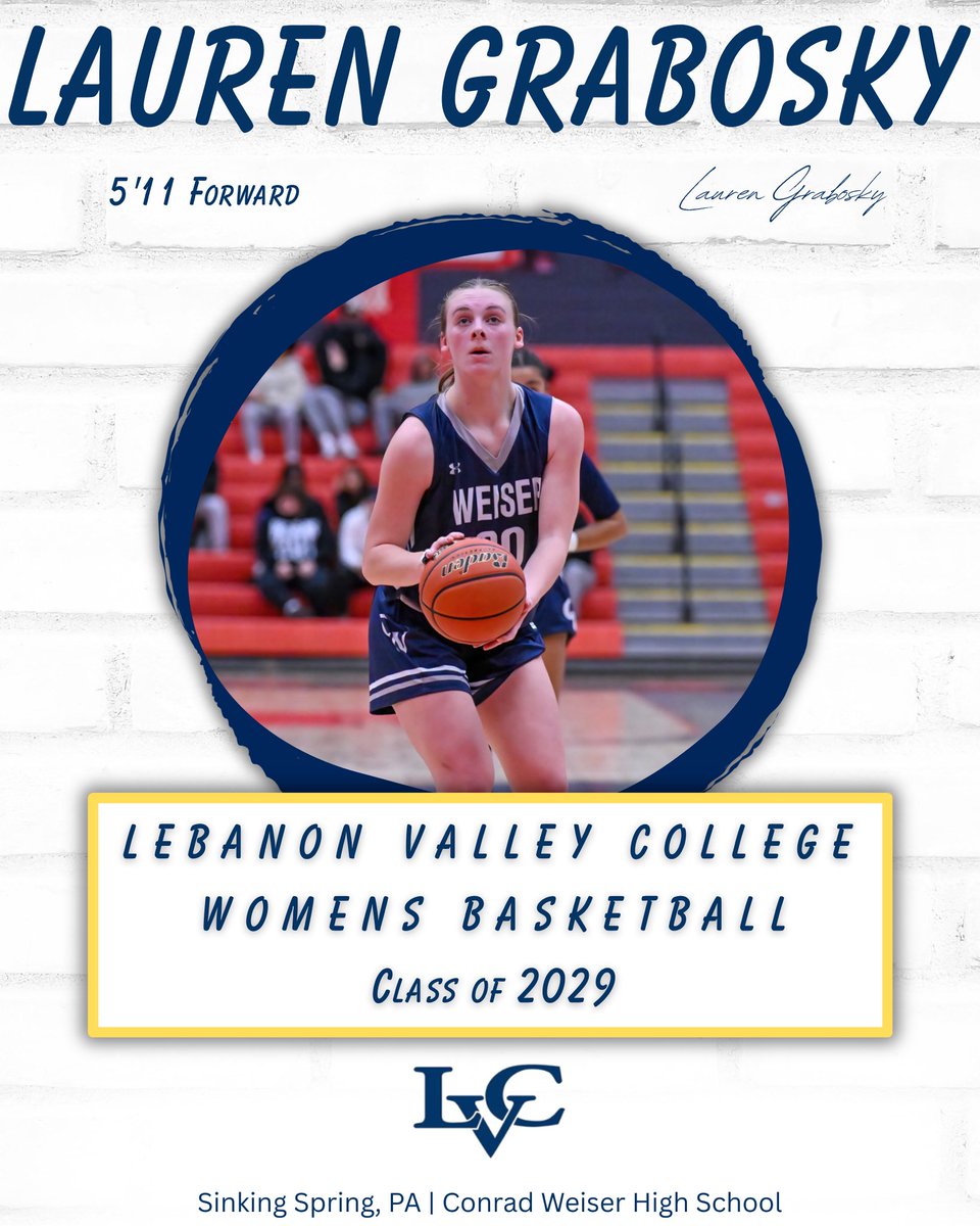 INTRODUCING THE CLASS OF 2029

Please help us welcome Lauren Grabosky from Sinking Spring, Pennsylvania to the Dutchmen Fam! Lauren is a 5'11 forward who played high school ball at Conrad Weiser High School.

We are very excited to have Lauren join our squad this fall!