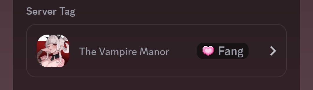 You can now use my server tag in Discord profiles. Are you a Fang lover? 

<a href="/Geason84/">Geason</a> I am so grateful for one of the most genuine friends in my life. Thank you for getting us there.