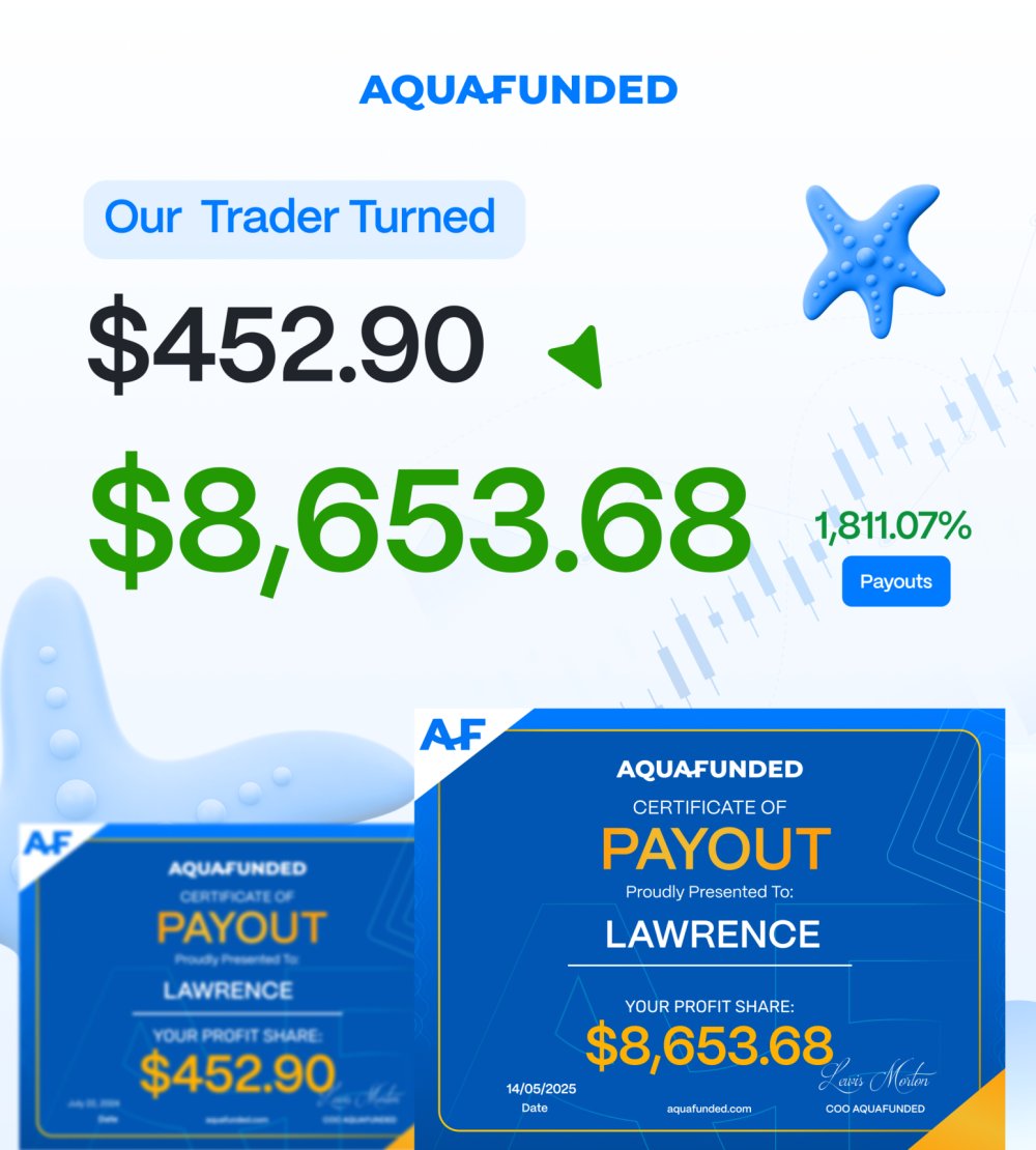 Congratulations to Lawrence on your success with AquaFunded 🥳