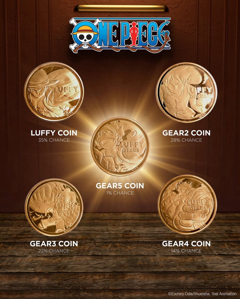 ONE PIECE 記念メダル 金メッキ ONE PIECE』連載20周年記念「純金製メダル」（販売価格￥200,000＋税