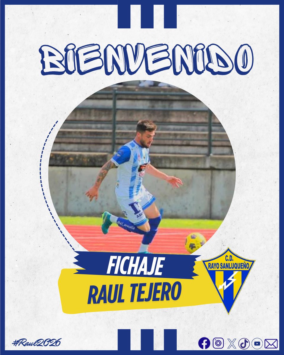 💙 Raúl Tejero, segundo fichaje del Rayo Sanluqueño para la 25/26.

#BienvenidoRaul