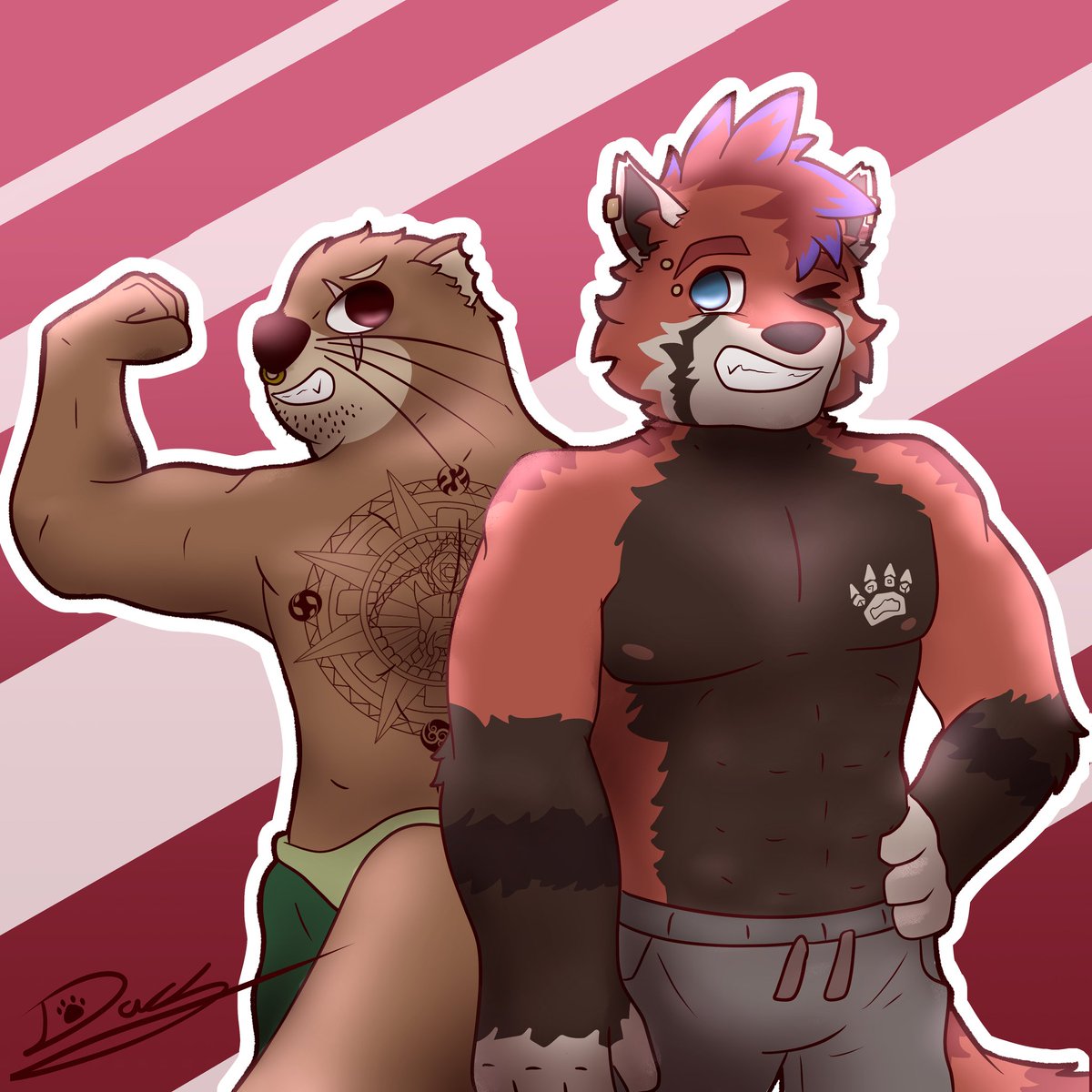 otter_draws64's tweet photo. He estado un poco desaparecido, tuve problemas con mi computadora pero ya encontré una forma de poder volver a dibujar al menos de vez en cuando 

El otro personaje le pertenece a @sut_sebast3404

#huiontablet #kamvas13 #clipstudiopaint #furry #fursona #oc #myart #friends #art https://t.co/NOzhSEb7CC