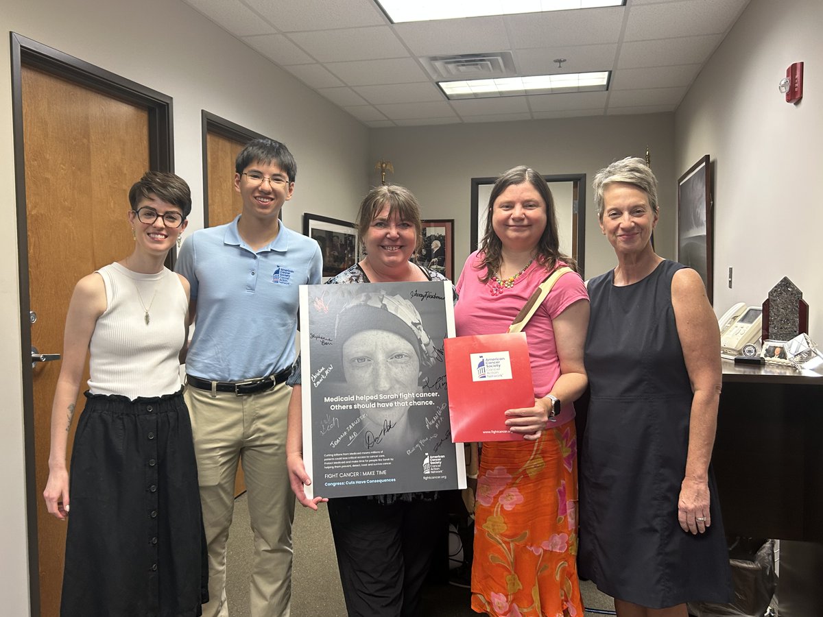 KansasACSCAN's tweet image. We had a great meeting w/ staff at @JerryMoran's Olathe office today! Our volunteers shared their stories & talked about the importance of #Medicaid to #cancer patients & survivors. Take 1 minute & join us in urging lawmakers to vote NO on Medicaid cuts.act.fightcancer.org/.../now-is-the…...
