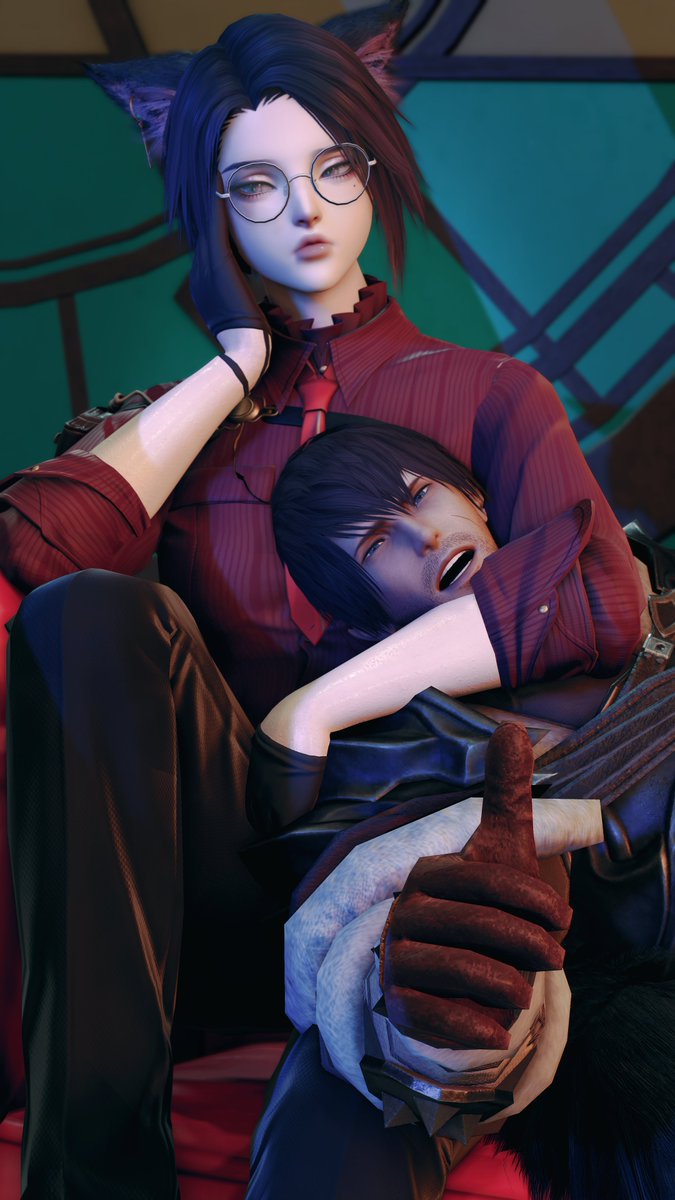 "Hmm...? Sure, I guess..."
At night, this cat released some pressure at #Aruarucafe

#ffxiv #GPOSERS #miqote #leolights