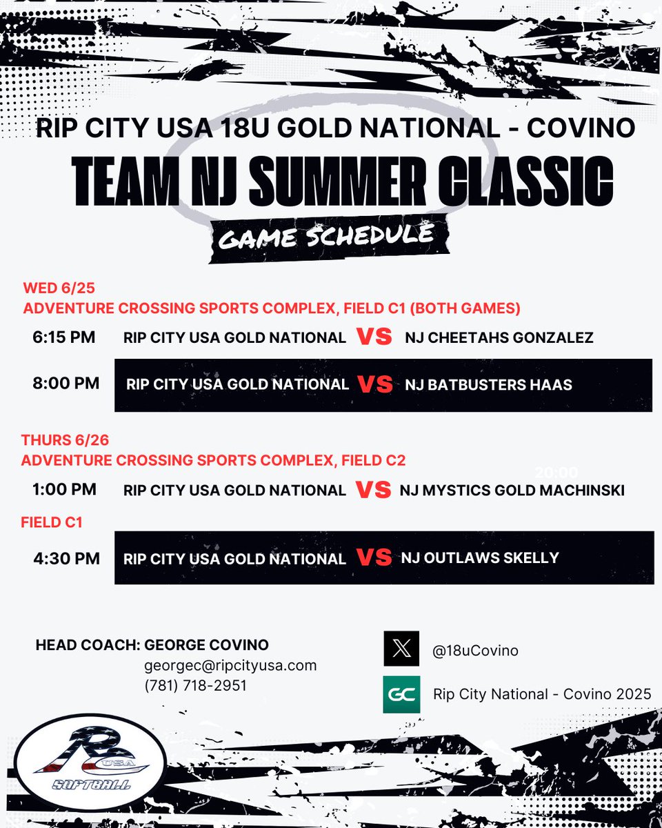 Rip City Gold National team is Jersey bound this week! Coaches come out and watch these girls battle some tough competition. We’ll see you at the Adventure Crossing Sports Complex!