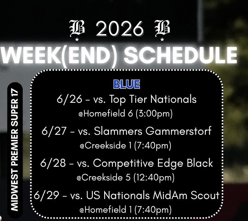 Tournament schedule for Kansas City

<a href="/BlizzardBasebal/">Blizzard Baseball</a>