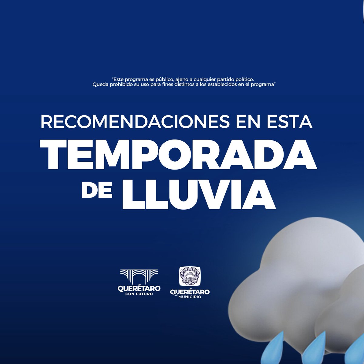 qromunicipio's tweet photo. 🌧️ La temporada de lluvias ya está aquí, y en Querétaro la prevención es clave.
Te compartimos algunas recomendaciones importantes para mantenernos seguros y protegidos.

👀 ¡Dales un vistazo y compártelas!
Cuidarnos también es responsabilidad de todos.

#PlanOrden https://t.co/FFYe4ZU1Qd